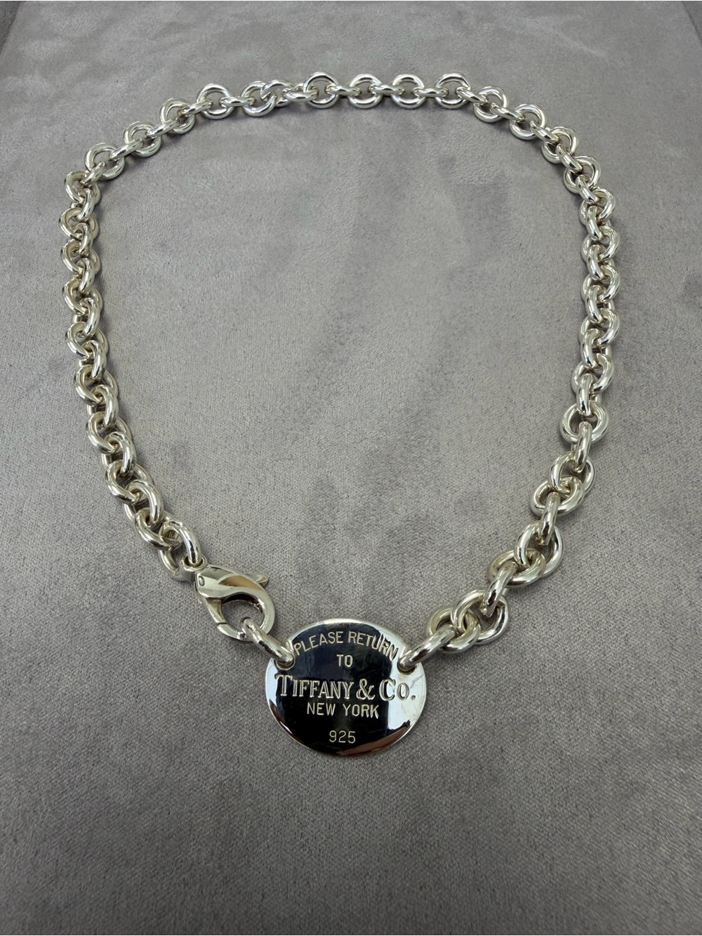 Tiffany & Co. Silver Return to Tiffany oval tag necklace - Picture 3 of 5